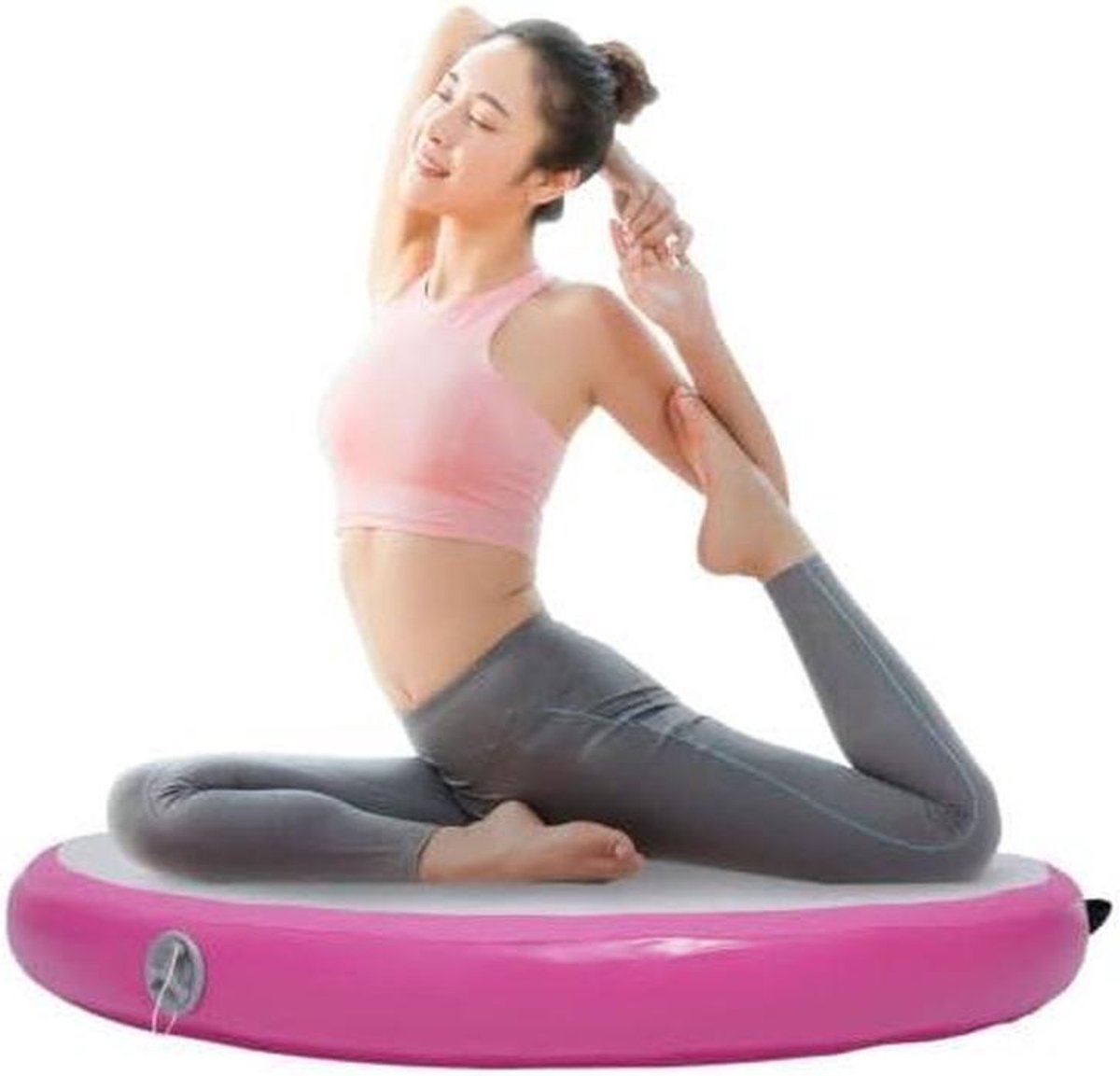 Opblaasbare Gymnastiekmat - Fitness Trainingsmat - Thuis Sporten - Inclusief Pomp - 85 cm Dik - Roze