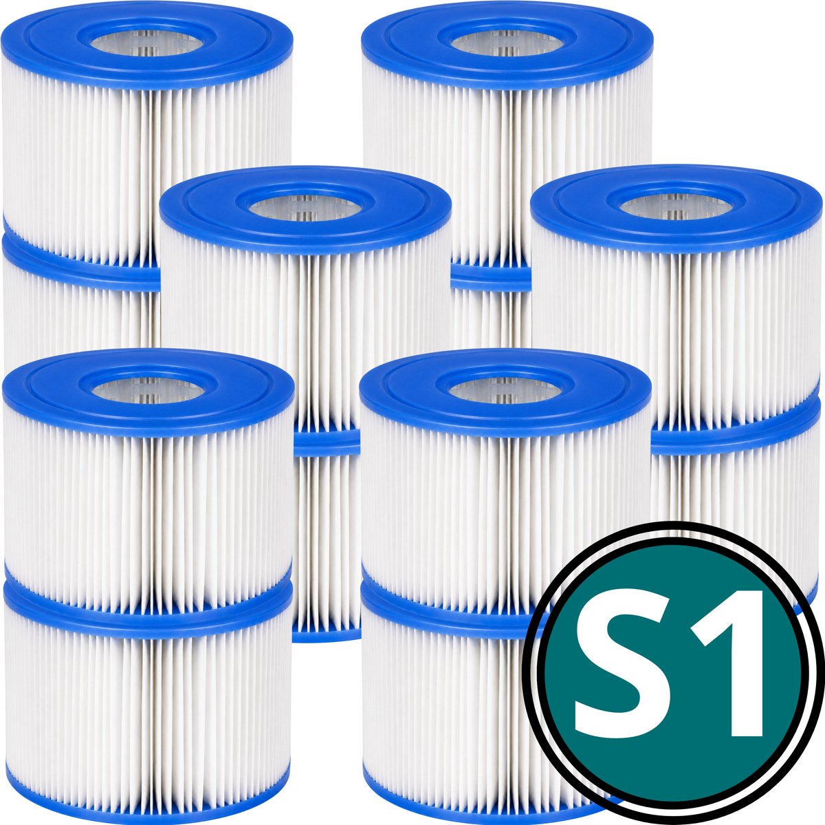 12 stuks S1 Spa Filter Geschikt voor INTEX S1 | Vervang Intex Filter S1 29001 | PureSpa Cartridge Greywood Sahara Bubble Massage | All Smiles Whirlpool Voordeelpakket
