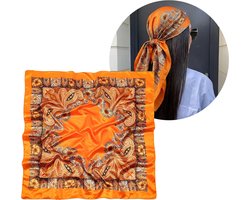 Flipflop Club® Scarf Orbanda | Satijnen Hoofdsjaal | Koningsdag & WK 2026 | Festival Head Scarf | Bandana | Headscarf | Oranje Sjaal Dames | Zijdezacht Sjaaltje