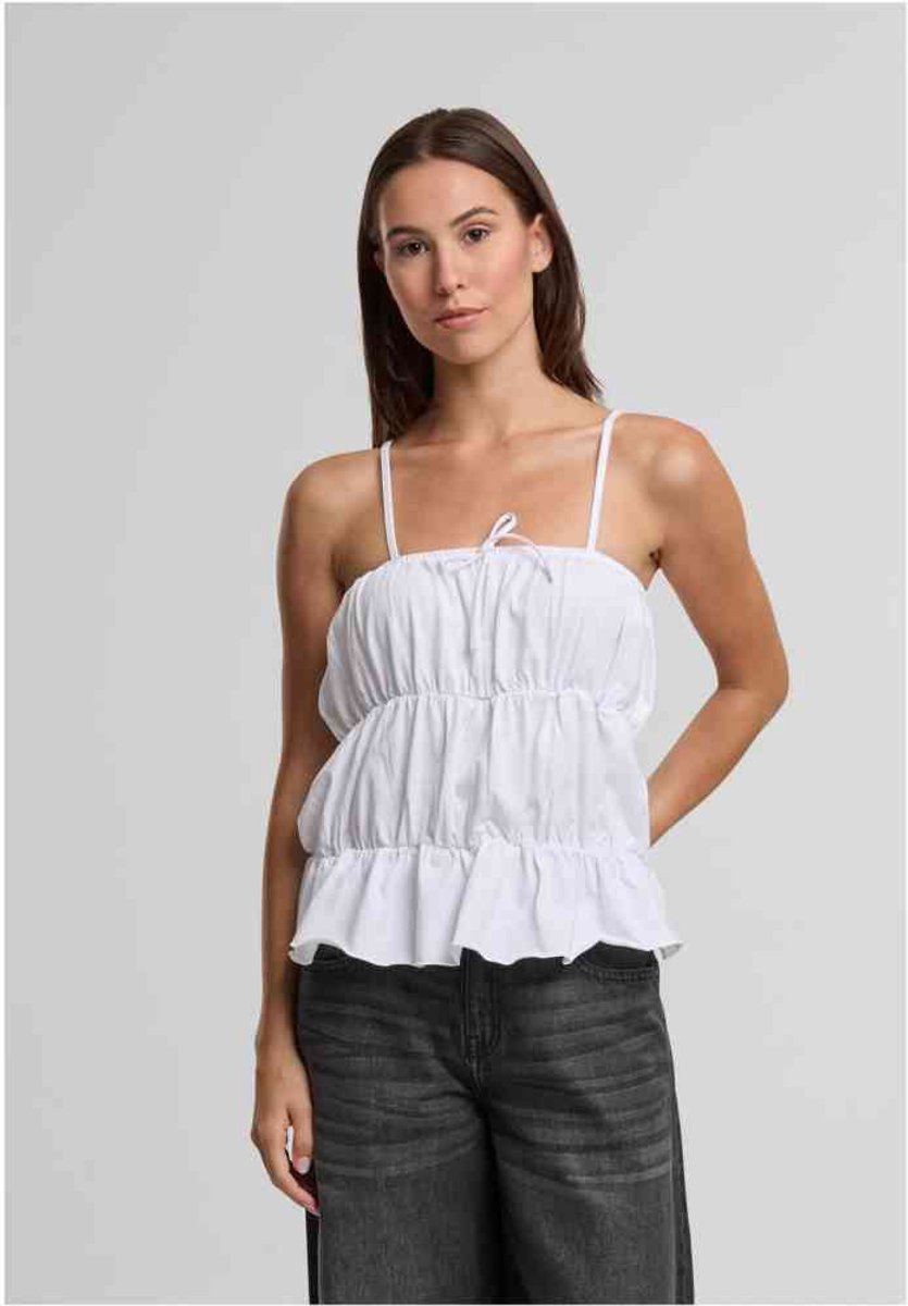 Urban Classics Tiered Cami Mouwloze top S Wit