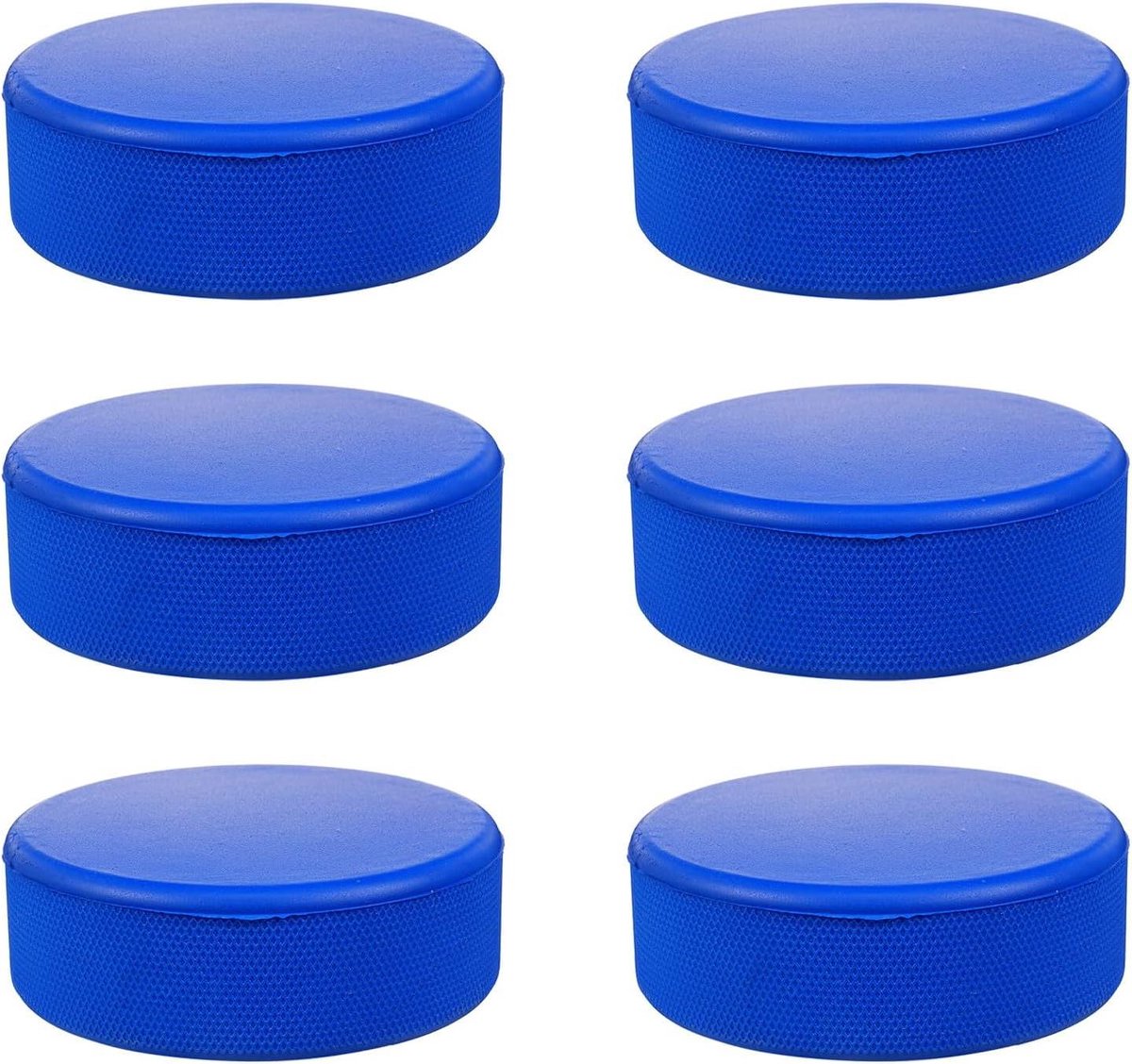 Vloerhockeypucks - Oefenpucks Training - Stickhandling Oefenen - Schokabsorberend PU - 6 stuks 7.6 cm - Blauw
