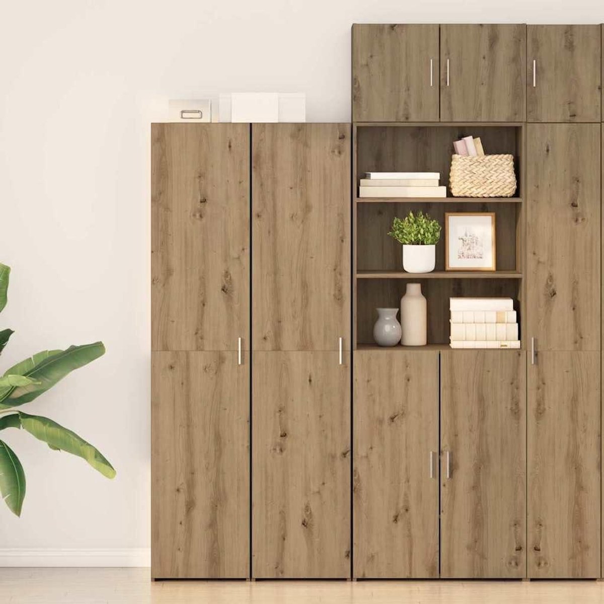 Highboard Kast - Buffetkast Dressoir - Opbergen Keuken - Houtconstructie - 40 x 425 x 185 cm - Artisan-eiken