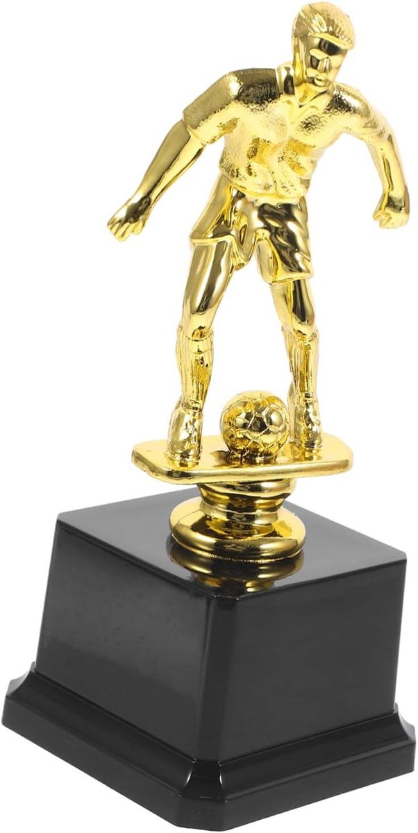 Voetbal Trofee - Prijstrofee Atleten - Sport Competitie - Decoratieve Voetbalvorm - 17.5 cm - Gekleurd
