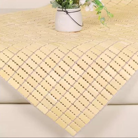 Zomerslaapmat Bamboe - Koelmat Mahjong - Koel Zomeren - Glad Gepolijst Bamboe - 70 cm x 150 cm - Natuurlijk — afbeelding 2
