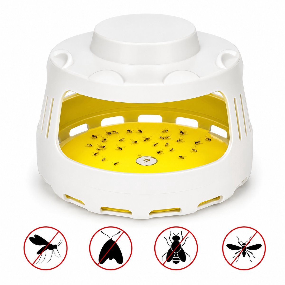 ZnaP® Muggenlamp – Muggenvanger – Vliegenlamp – Vliegenvanger – Insectenlamp – Inclusief 5 Plakstrips – Voor Binnen – Wit