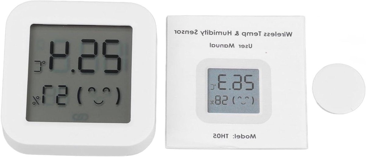 Slimme WiFi Thermometer Hygrometer - Temperatuur Vochtigheid Sensor - Binnenklimaat Monitoren - Realtime Gegevens Weergave - Ingebouwde Batterij - Wit