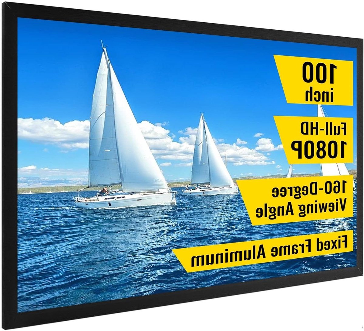 Projectiescherm - Scherm Beeldscherm - Thuisbioscoop - Aluminium frame - 110 inch - Zwart