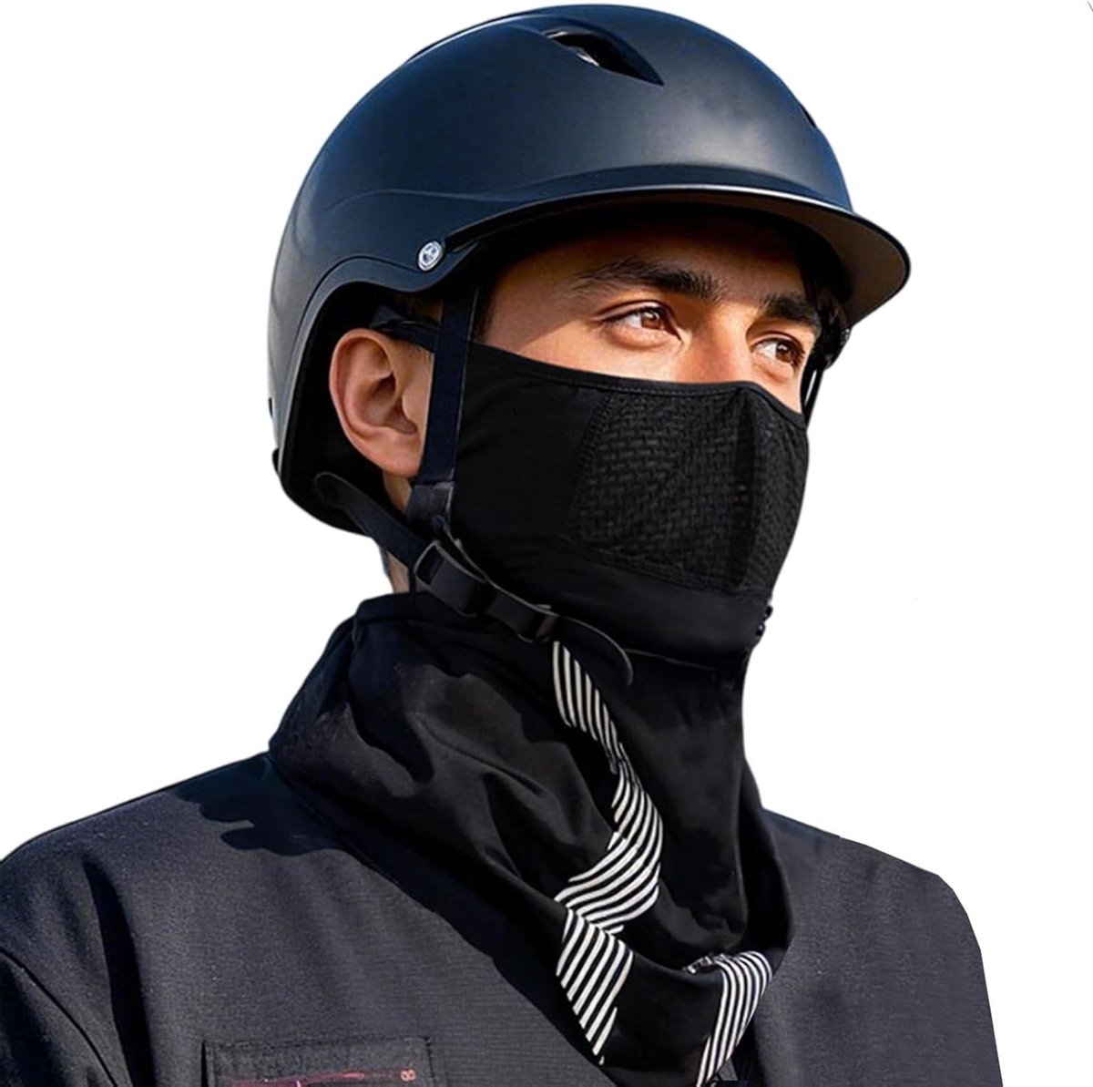 Stofkap Gezicht - Balaclava Sport - Buitenactiviteiten Bescherming - Ademend Lichtgewicht - 40 x 25 cm - Zwart