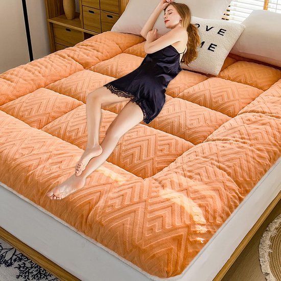 Japanse Futon Matras - Vloermatras Opvouwbaar - Comfortabel Slapen - Ergonomisch Ontwerp - Full Size - Roze — afbeelding 2