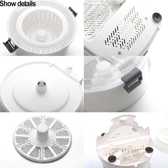 Elektrische Aardappelschiller - Automatische Keukenmachine - Snel Groenten Schillen - One-Touch Bediening - 28 x 24 cm - Wit — afbeelding 4