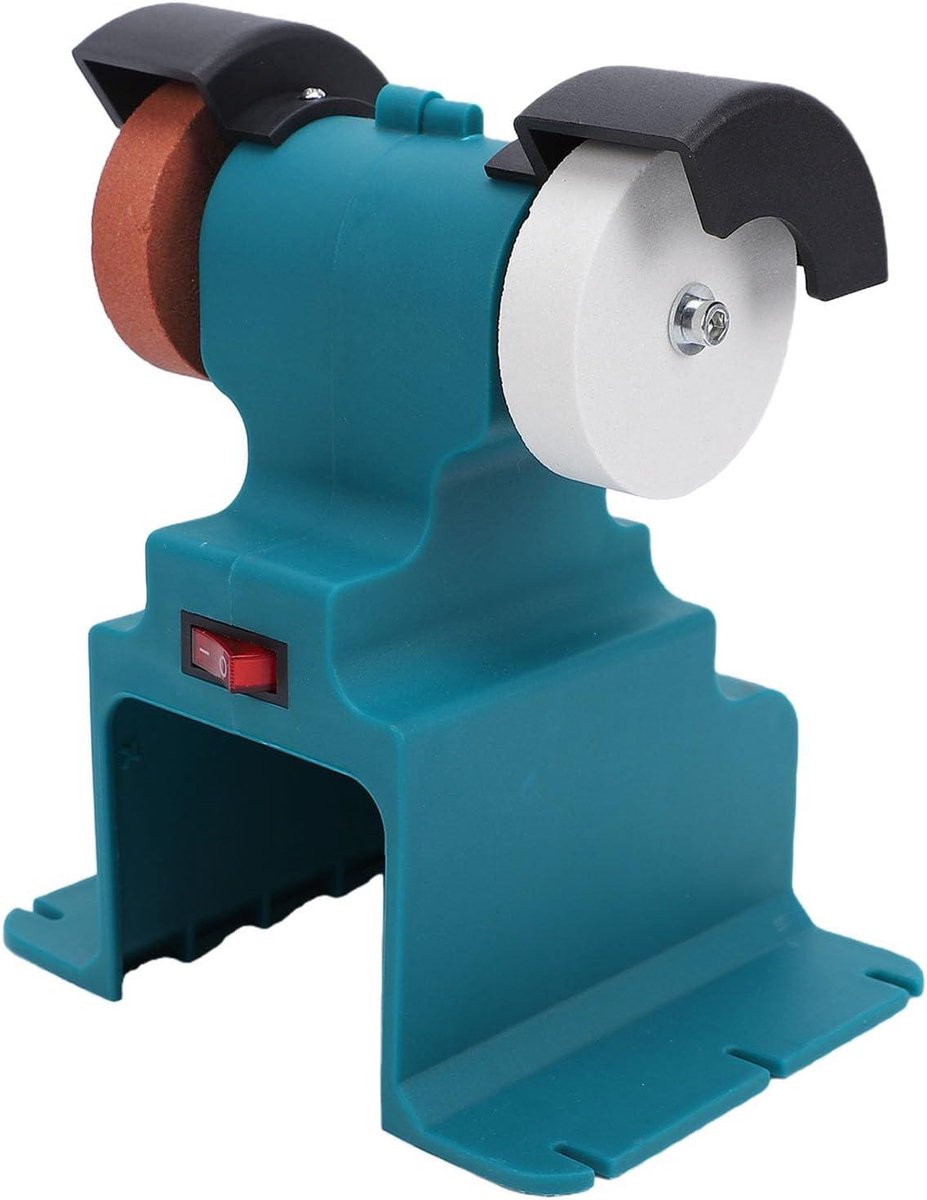 Mini Bankslijpmachine - Polijstmachine Tafelmodel - Metaal Polijsten - Verbeterde Stabiliteit - 200 W - Blauw