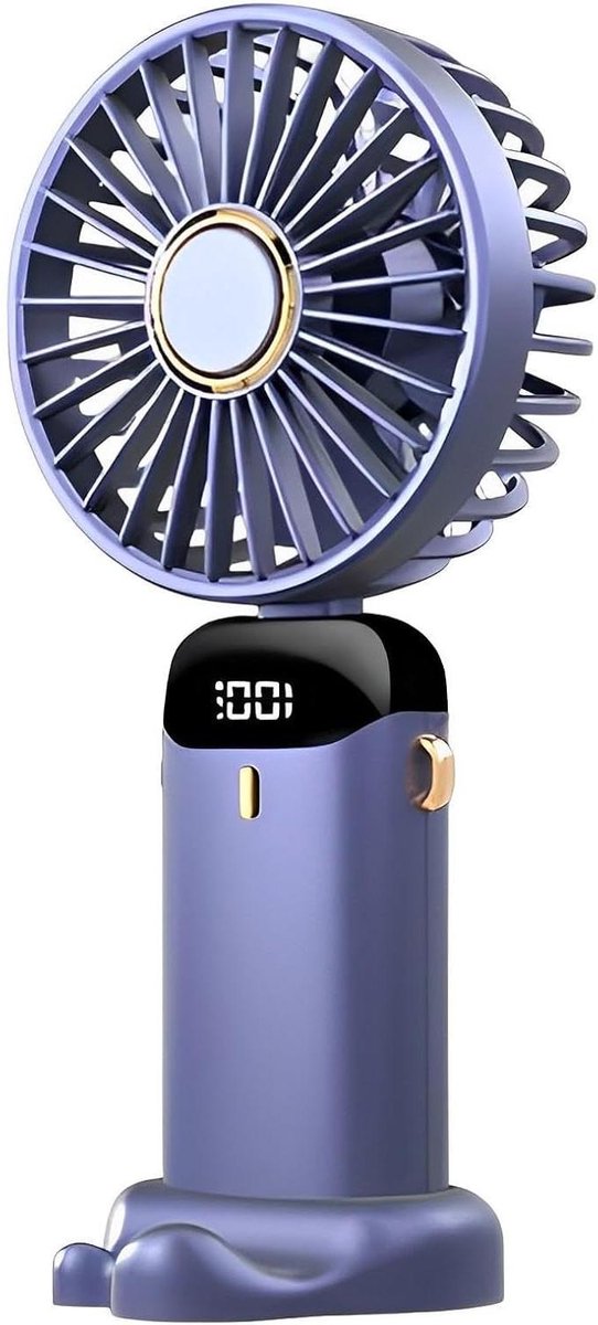 Handventilator Opvouwbaar - Persoonlijke Ventilator - Koelte Onderweg - Stil Borstelloze Motor - 3000mAh Batterij - Violet