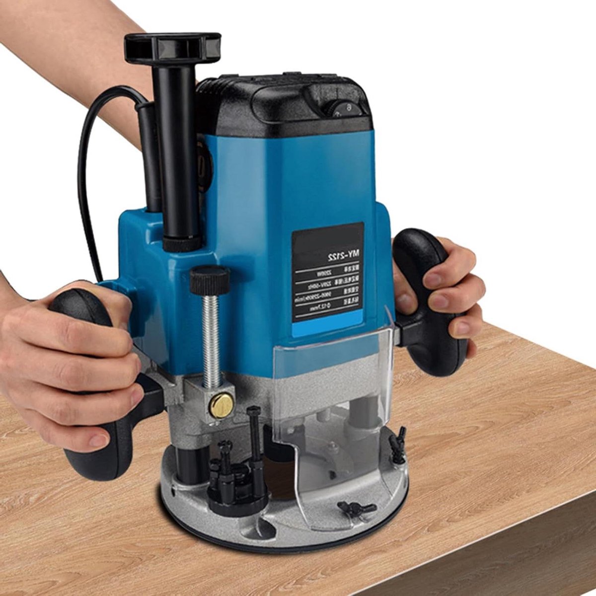 Handkantentrimmer Houtfrees - Snoeimachine Freesmachine - Houtbewerking Sleuven Maken - Variabele Snelheidsregeling - 6 Snelheden - Zwart