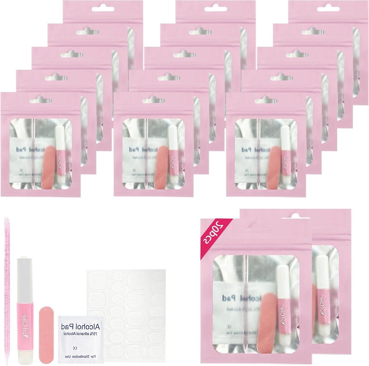 Nagel Prep Tool Set - Manicure Kit - Nagels Zelf Maken - Individueel Verpakt - 20 Stuks - Niet Van Toepassing