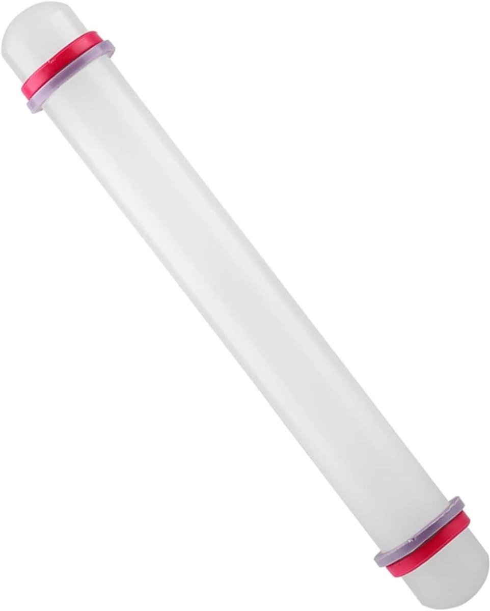 Fondant Deegroller - Bakgereedschap - Taarten Versieren - Verstelbare Ringen - 22.5 cm - Wit