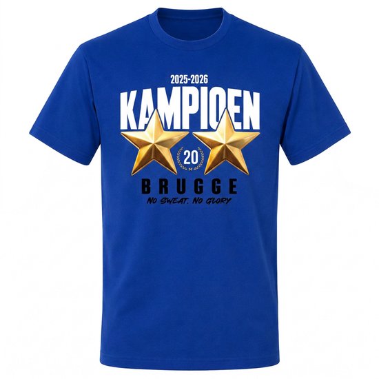 Brugge Kampioen 2025-2026 T-Shirt Blauw