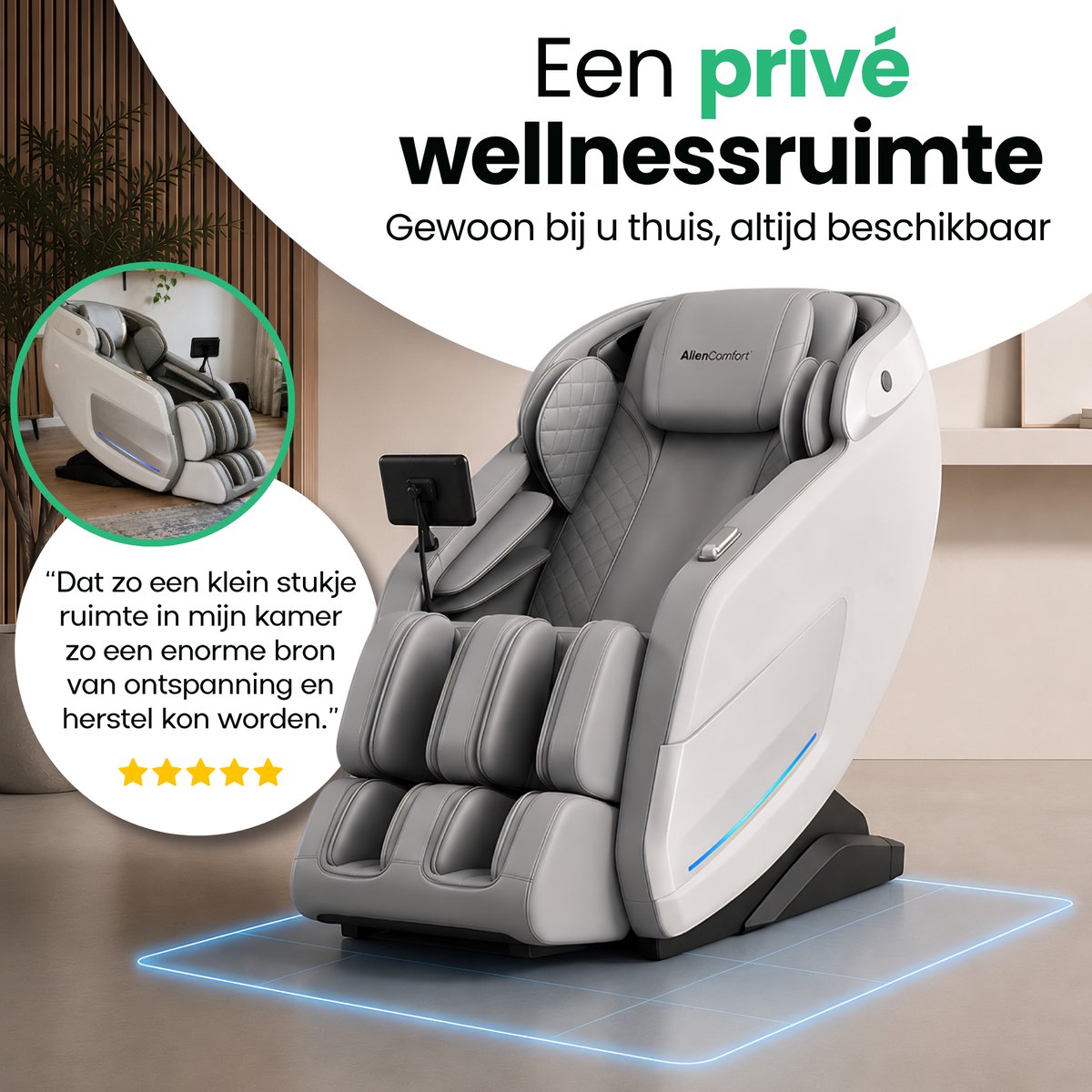 AlienComfort™ MARS Gold Massagestoel met 14 Rollers - afbeelding 3