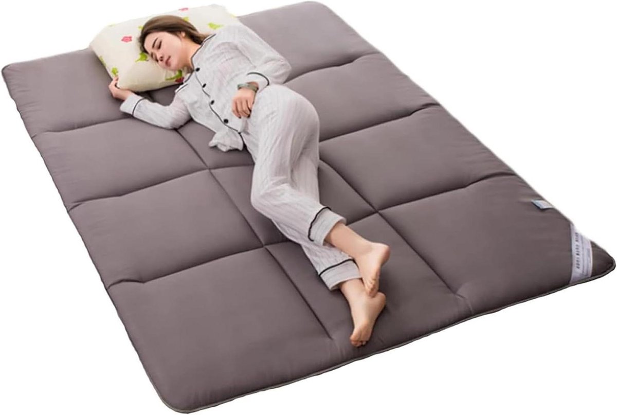 Futon Matras - Slaapmat Tatami - Comfortabel Slapen - Ademend Katoen - 100x200cm - Grijs