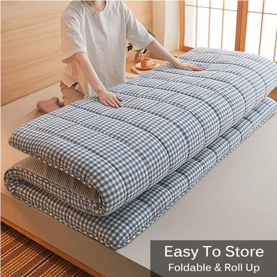 Vloermatras - Tatami slaapkussen - Comfortabel slapen - Dikke schuimvulling - 120x190cm - Grijs — afbeelding 2