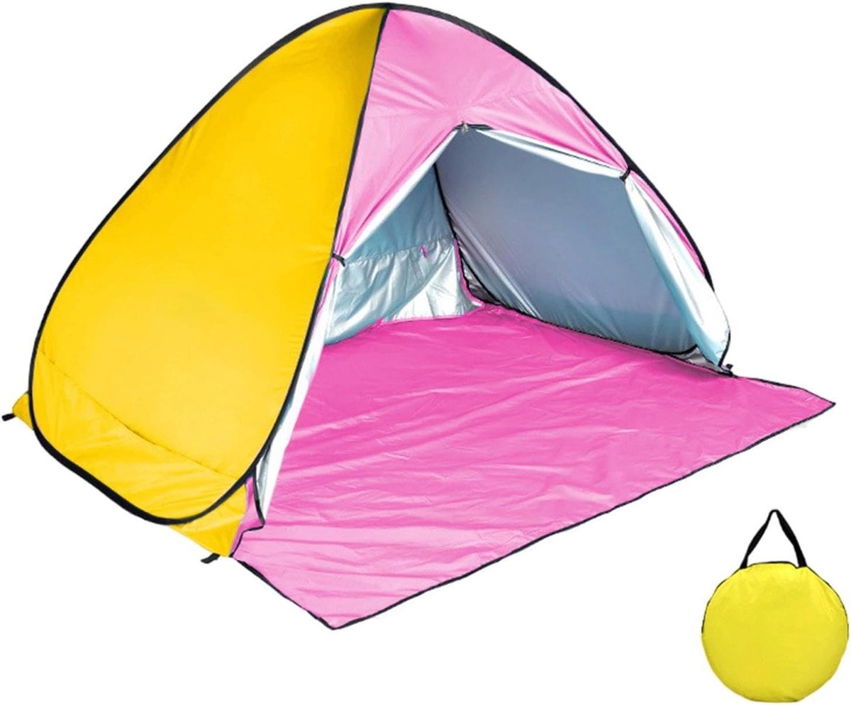 Strandschaduwtent - Strandtent zonnedak - Bescherming tegen zon - Weerbestendige stof - 160x145x115cm - Geel