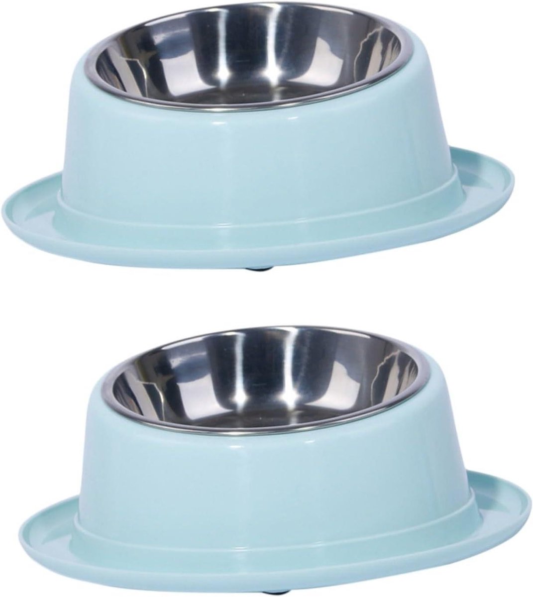 Honden Drinkbak - Voerbak Huisdier - Voeding en Water - Antislip Ontwerp - 2 Stuks - Zilver