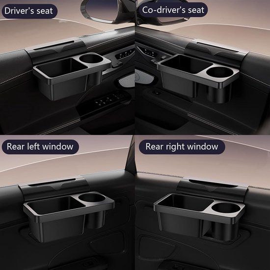 Auto Organizer - Bekerhouder Deur - Reizen en Woon-werkverkeer - Multifunctioneel Ontwerp - 23 x 18 x 11 cm - Zwart — afbeelding 2