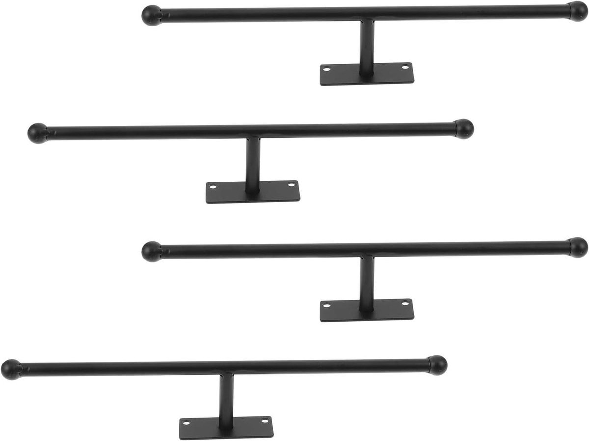 Wandhanger Sieraden - Organizer Kettingen - Sieraden Opbergen - Robuust Metalen Frame - 4 Stuks 31.5cm - Zwart