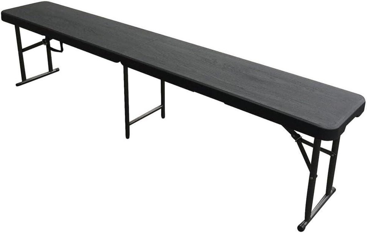 Vouwbank - Klapbank - Buiten Zitten - Draagbaar Ontwerp - 183 cm - Zwart