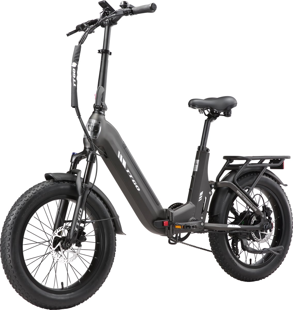 TTGO F7 Elektrische Fiets - 250W Motor - 48V15Ah Accu - 20 Inch Banden Vouwfiets - Max Snelheid 25km/u - Max Bereik 100-120km - Shimano 7 Versnellingen - Grijs