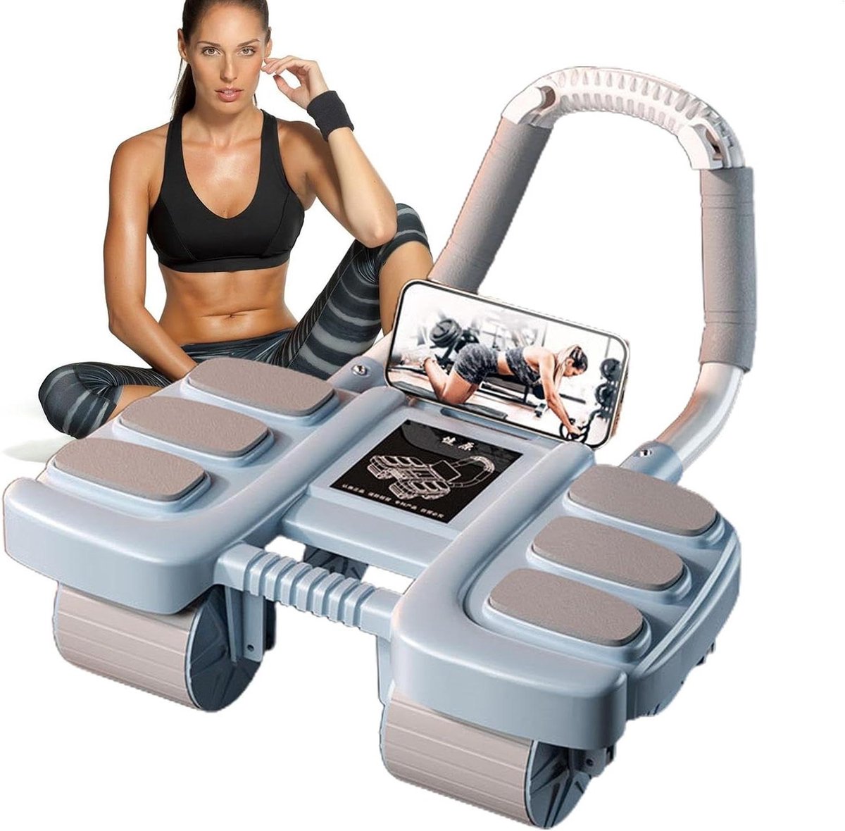 Buikspierroller - Trainingswiel - Core Training - Intelligente Rebound - 42 cm - Blauw