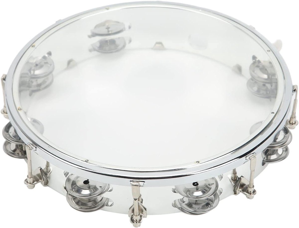 Pandeiro - Handtrommel - Muziek Maken - Krasbestendig - 10 Inch - Metaal