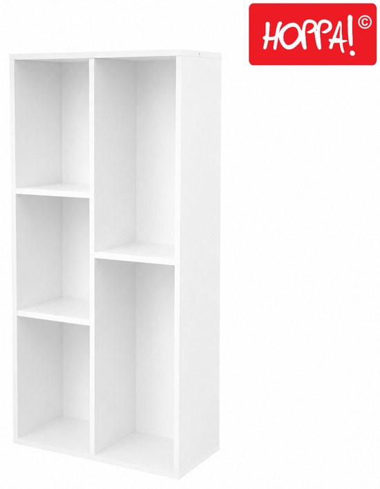 Hoppa! Boekenkast – 7 vakken, 50 x 24 x 80cm (B x D x H), wit