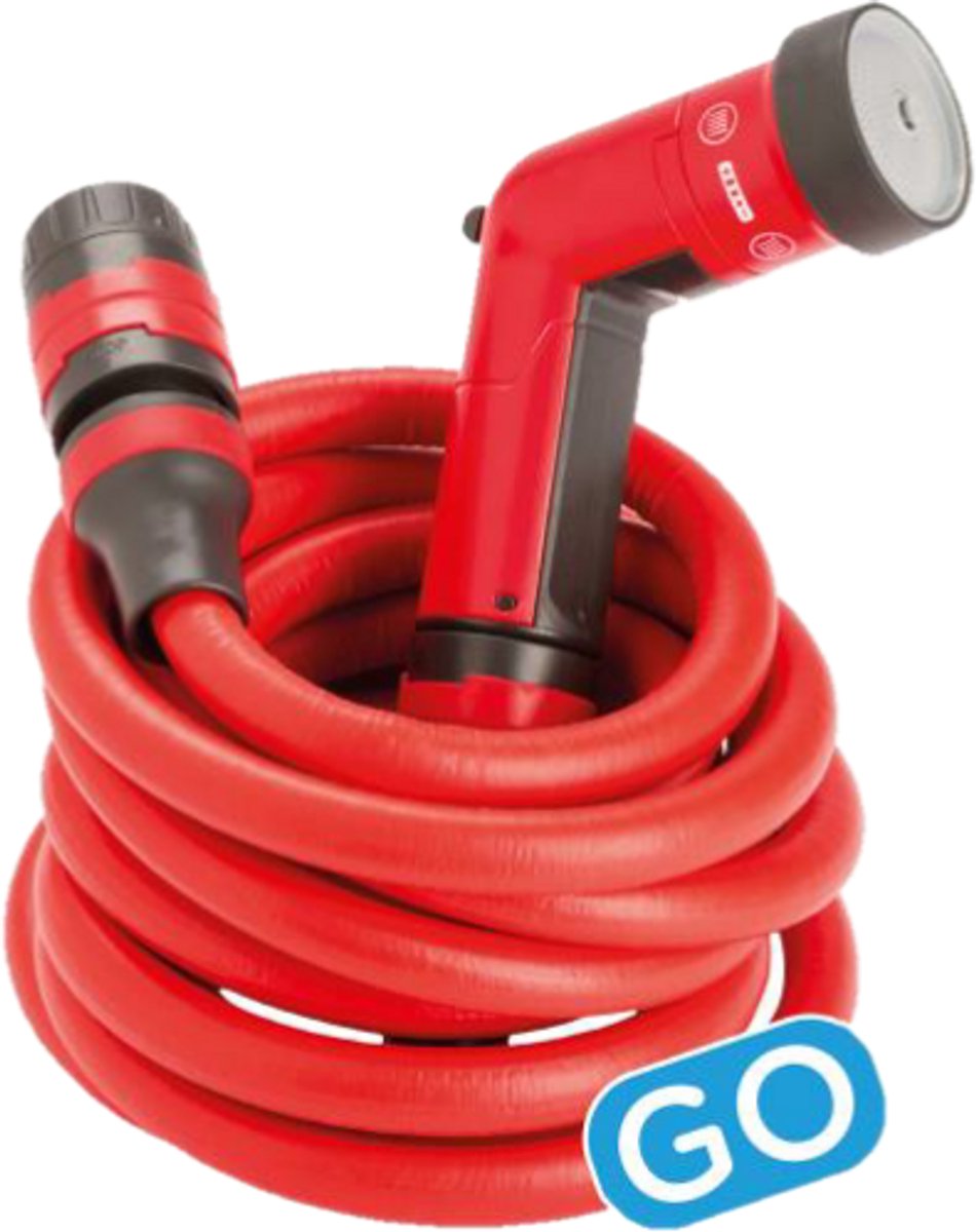 Fitt - tuinslang - yoyo go - 15M - rood - incl. spuit, koppelstuk en opbergtas