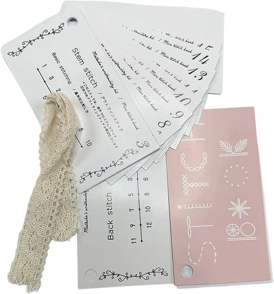 Borduurgids Naaien - Handwerk Handleiding - Creatief Borduren - Stapsgewijze Visuele Gidsen - 15 x 8 cm - Wit — afbeelding 4