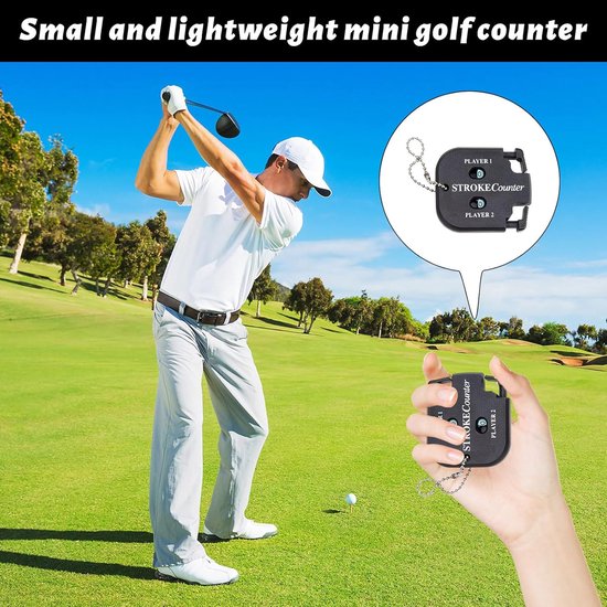 Golfslagteller - Golfteller scoreteller - Golf score bijhouden - Dubbele digitale teller - 56 x 49 x 09 cm - Zwart — afbeelding 3