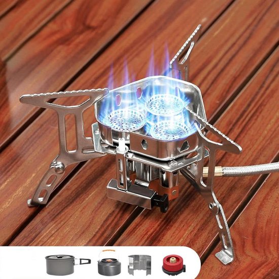 Camping Kooktoestel - Draagbare Branders - Buiten koken - Winddicht Ontwerp - 9 x 9.5 cm - Zilver van Camping — afbeelding 5