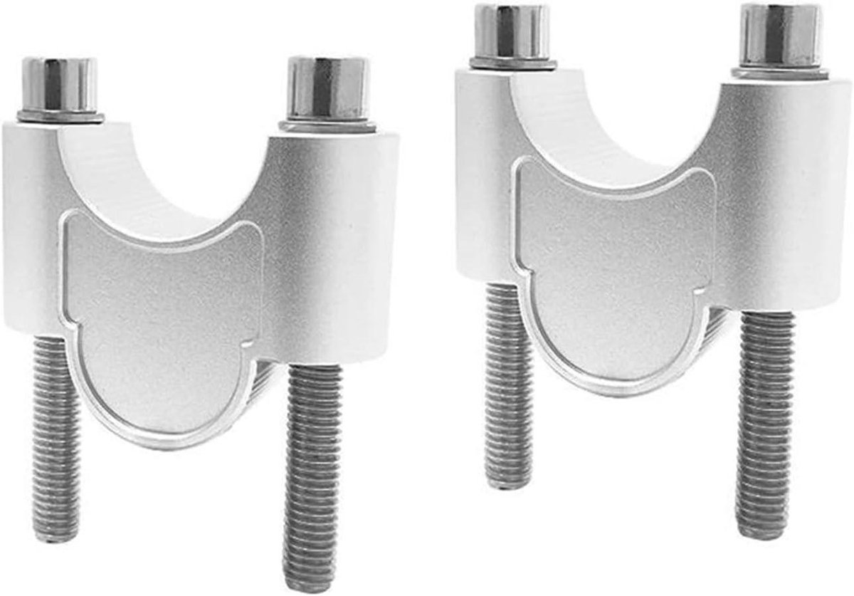 Stuurlifter Motorfiets - Stuurverhoger Motor - Comfortabeler Rijden - CNC Aluminium Legering - 30 mm Verhoging - Zilver
