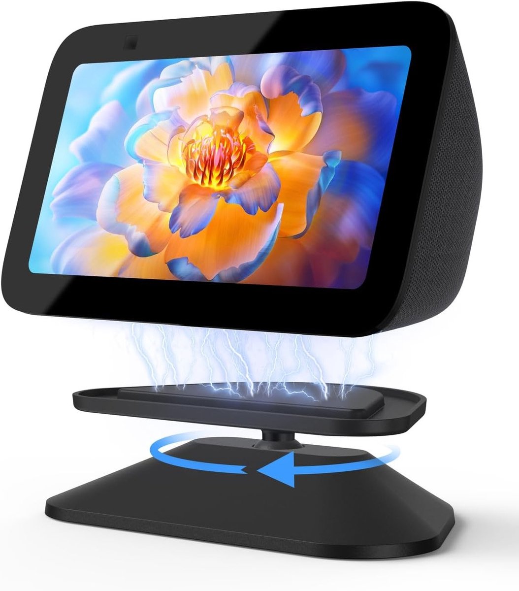 Verstelbare houder voor SH0W 5, magnetische standaard met antislip onderkant, 360 graden rotatie en kantelfunctie, zwart, ideaal voor gaming en multimedia gebruik