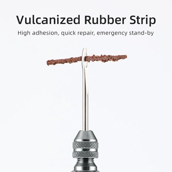 Tubeless Bandenreparatieset - Fiets Lekke Band Reparatie - Snelle Bandenreparatie - Inclusief Bandenruimer - 5 Spekstrips - Zilver — afbeelding 4