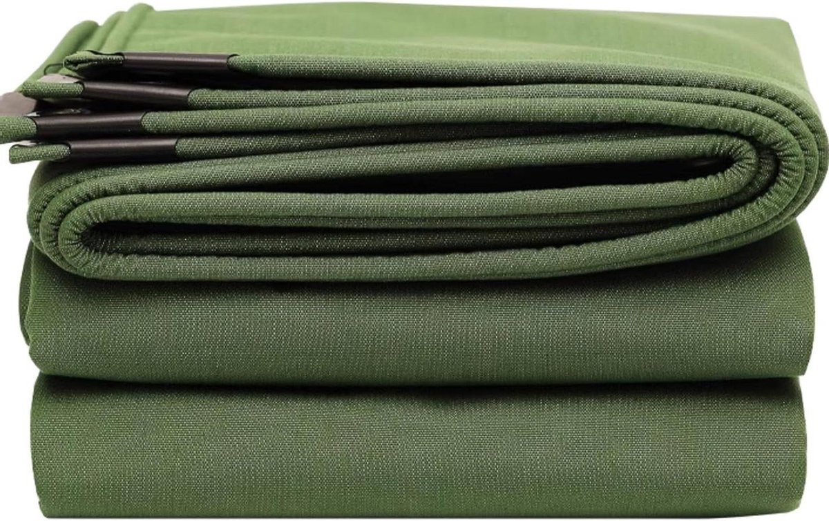 Waterdicht Canvas Zeildoek - Zwaar Dekzeil Groen - Bescherming Buiten - Verstevigde Hoeken - 1x1m - Groen