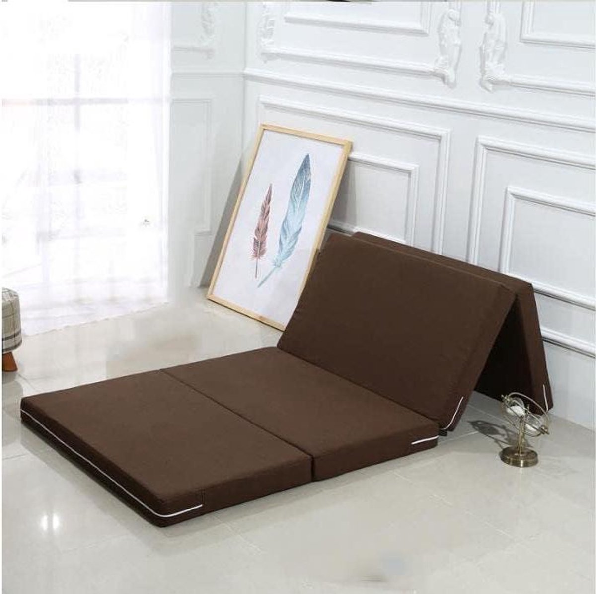 Opvouwbaar Matras - Gastmatras Vloermatras - Comfortabel Slapen - 8cm Dik Schuim - 190x80 cm - Koffie