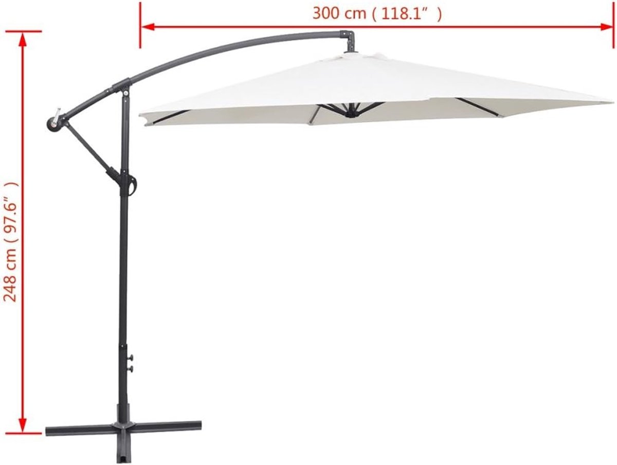 ZweefParasol | Zonnescherm | Tuinparasol 3 m zandwit – foto 6