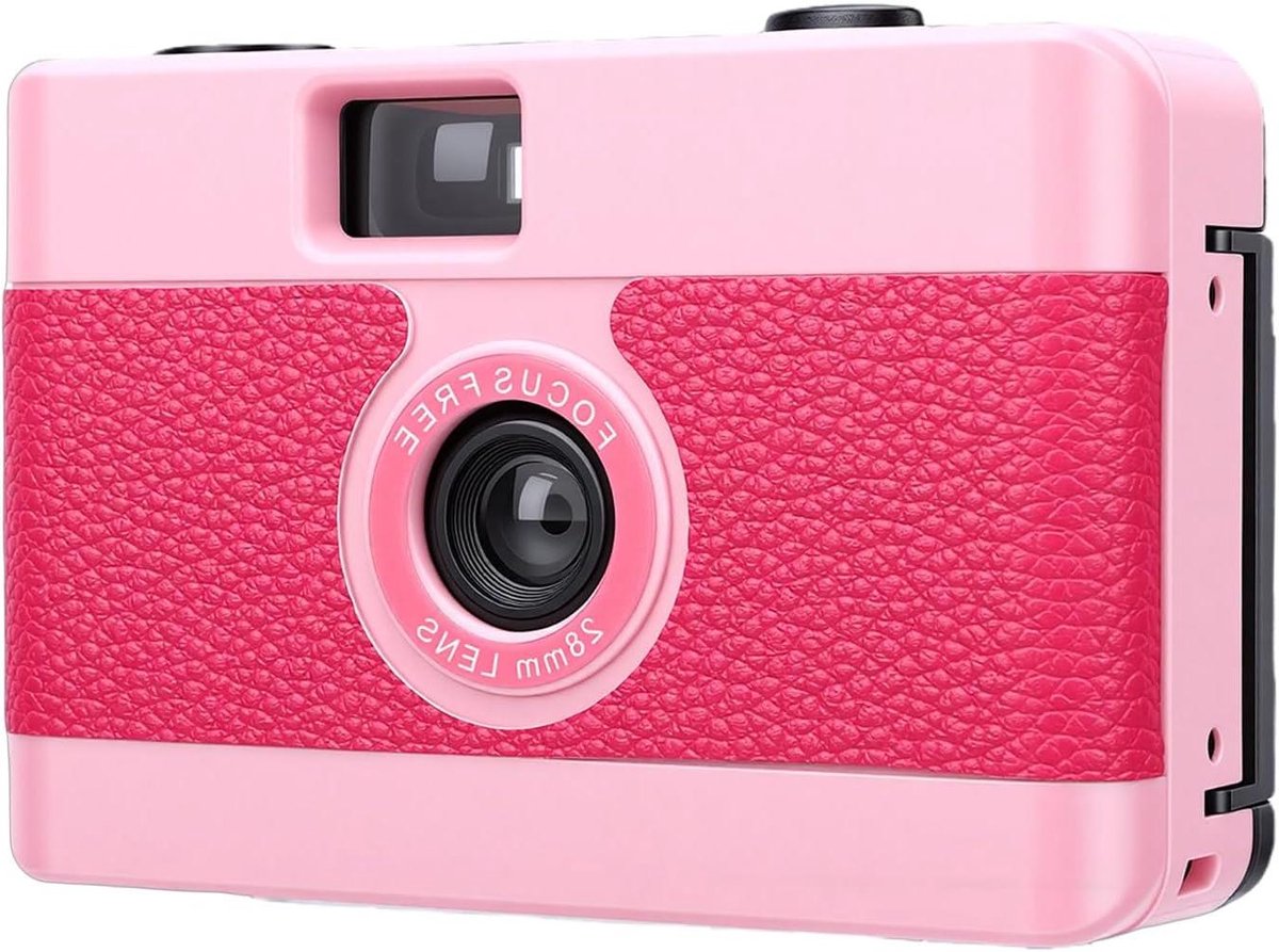 35mm Filmcamera - Herbruikbare Camera Vintage - Fotografie Vastleggen - Ingebouwde Flitser - 13 x 13 x 4 cm - Roze