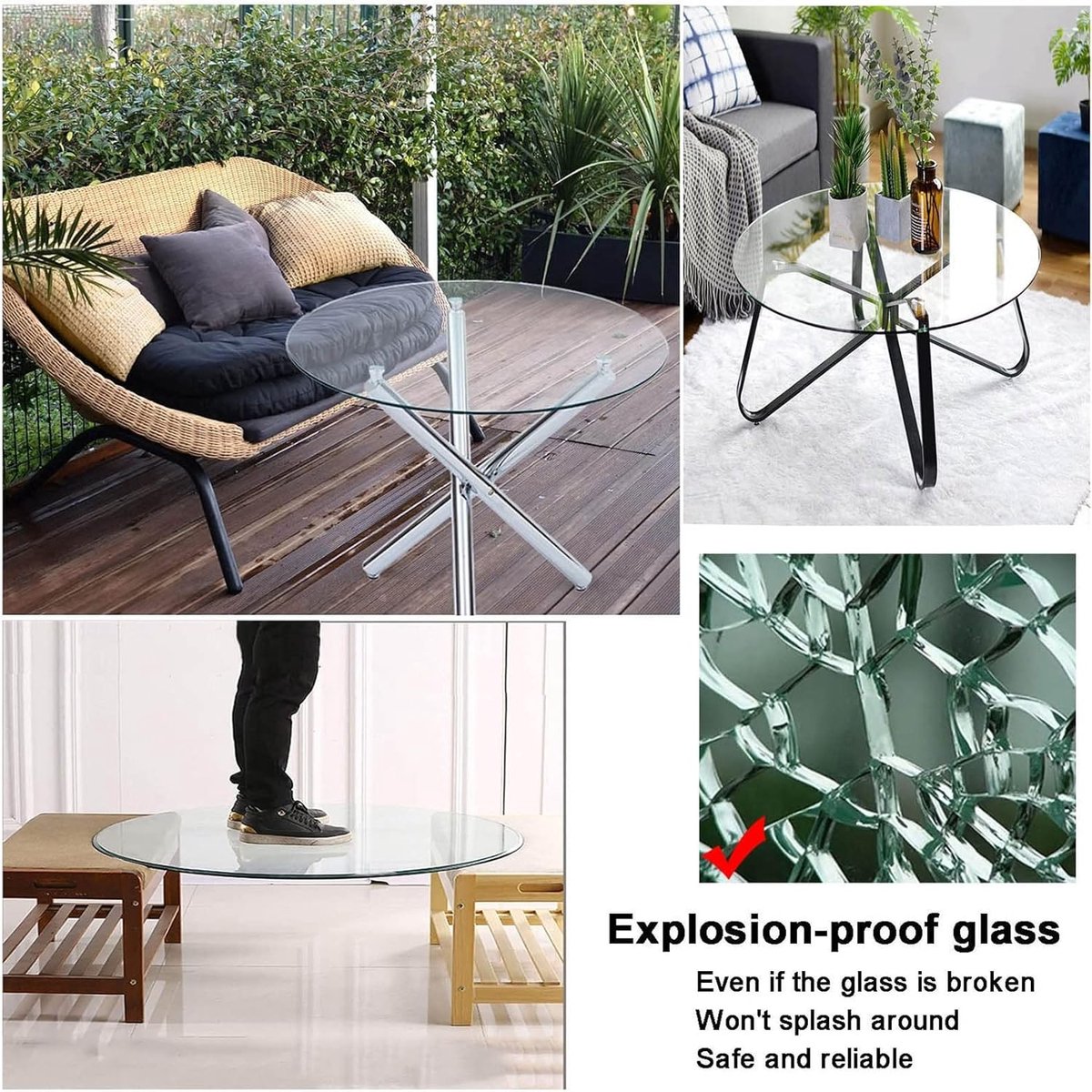 Glazen Tafelblad - Tafelvervanger Rond - Tafel Beschermen - Gehard Glas - 9 mm dik - Transparant