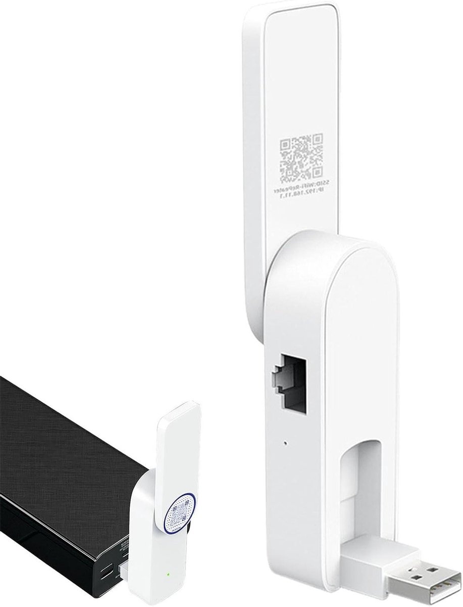 Wifi Versterker - Repeater Booster - Internet Uitbreiden - QR Code Installatie - 300 Mbps - Wit