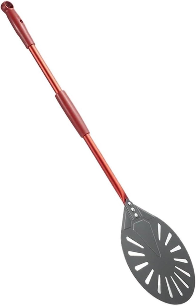 Pizzaschep Geperforeerd - Bakspatel Oven - Pizza Bakken - Lichtgewicht Aluminium - 23 cm - Rood