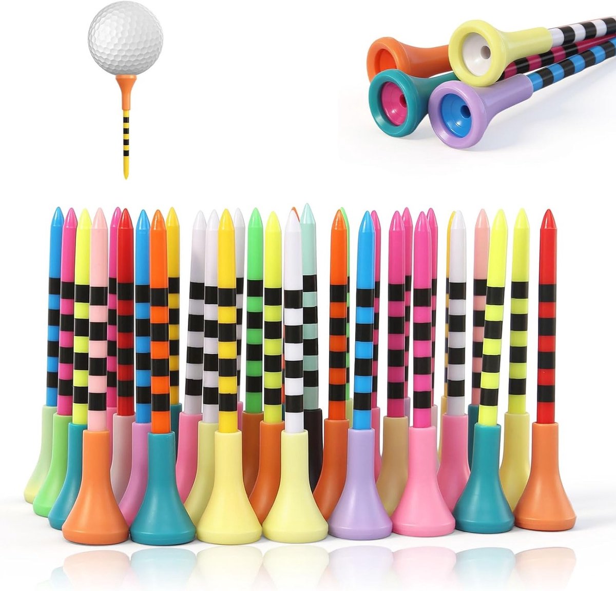 Kleurige Golf Tees van Plastic - Ideaal voor Golfspelers, Duurzaam en Lichtgewicht