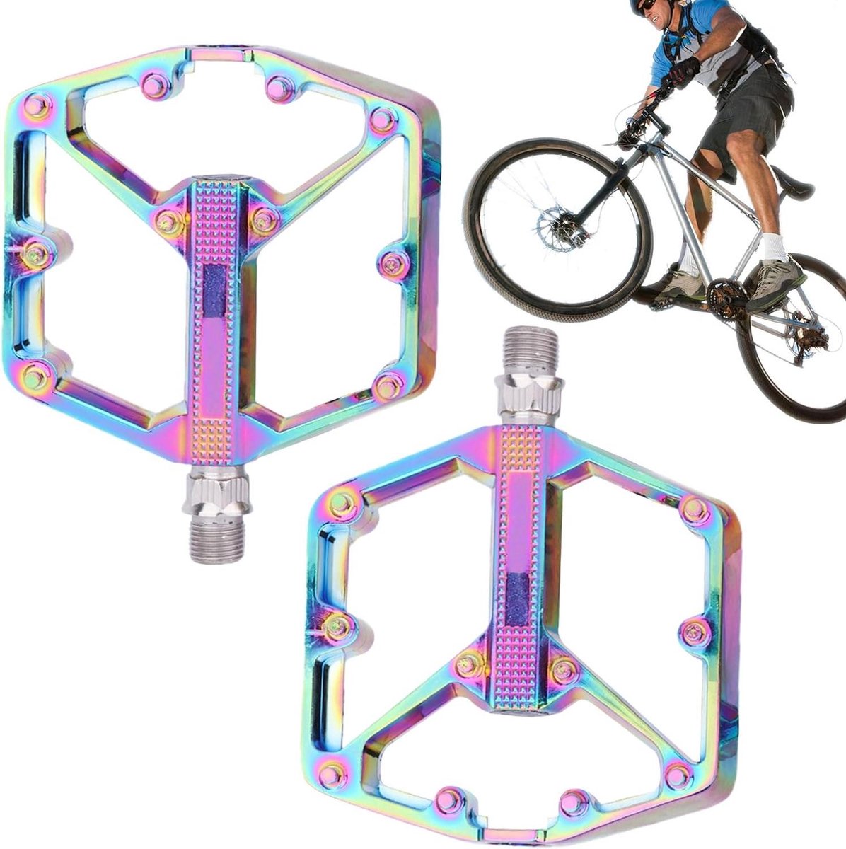 Fiets Pedalen - Mountainbike Onderdelen - Soepel Fietsen - Lichtgewicht Aluminium - 23 cm Breed - Zwart