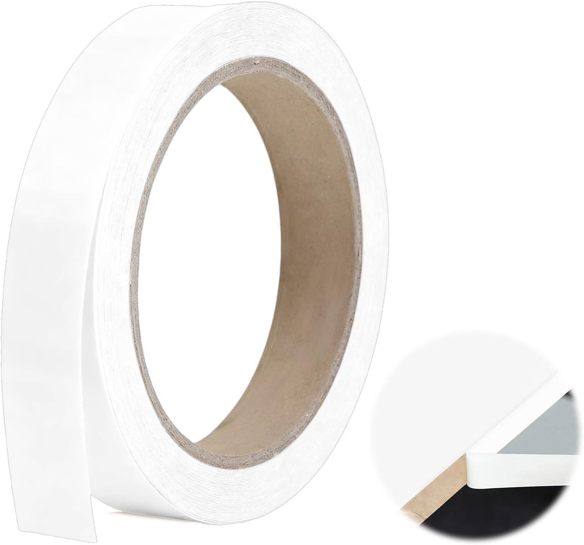 20mm x 10m Witte Werkbladrand | Voorgeplakte Melamine Lint voor Keukenkasten, Meubels en Bureauherstel | Eenvoudige Toepassing voor Doe-Het-Zelf Projecten