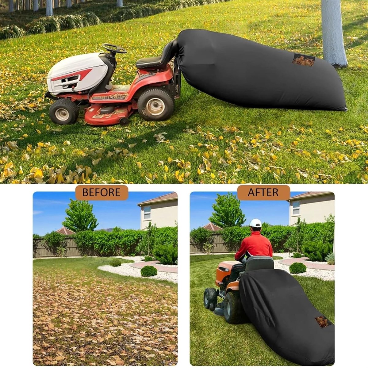 Bladblazer Vacuümzak - Gras Catcher - Gazon Onderhoud - Grote Capaciteit - 200 x 130 cm - Zwart